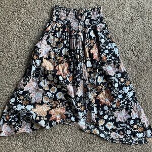 Floral Black and Orange Women's Skirt